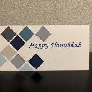 Set of 3 White & Blue, hand crafted, Hanukah cards